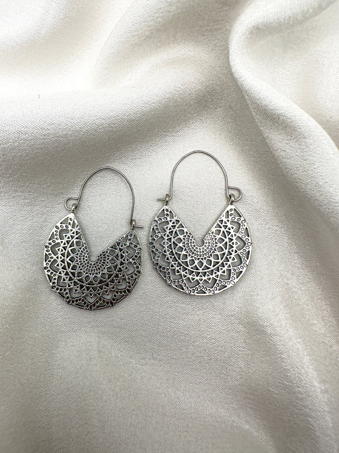 Mandala Half-Moon Earrings