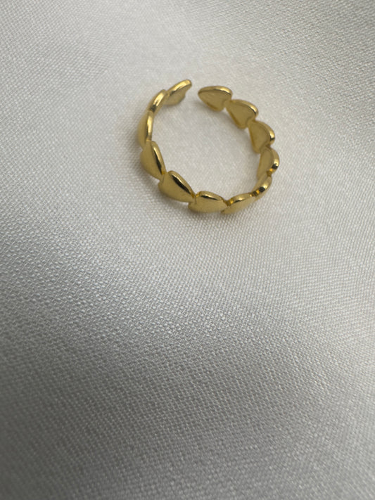 Golden Heartbeats Ring