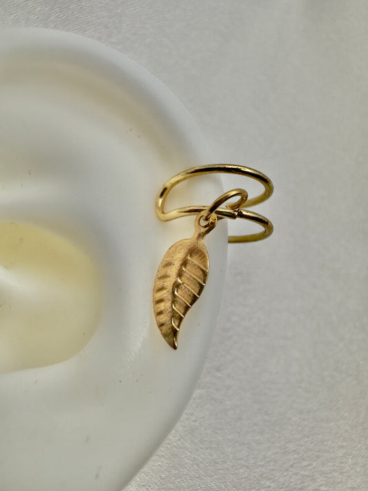 Golden Leaf Wrap Ear Cuffs