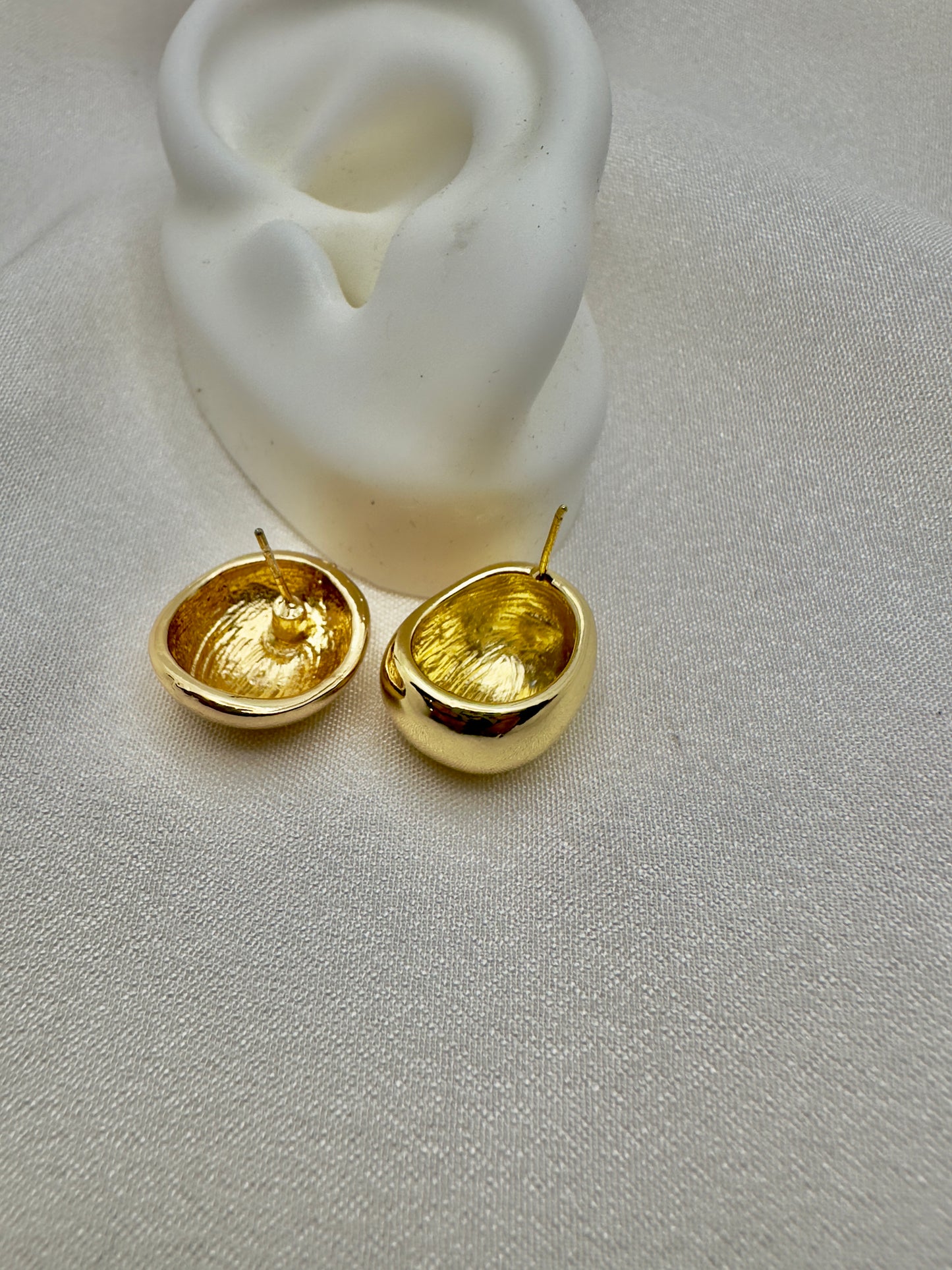 Golden Reflection Stud Earrings