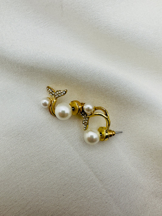 Golden Pearl Bloom Earrings