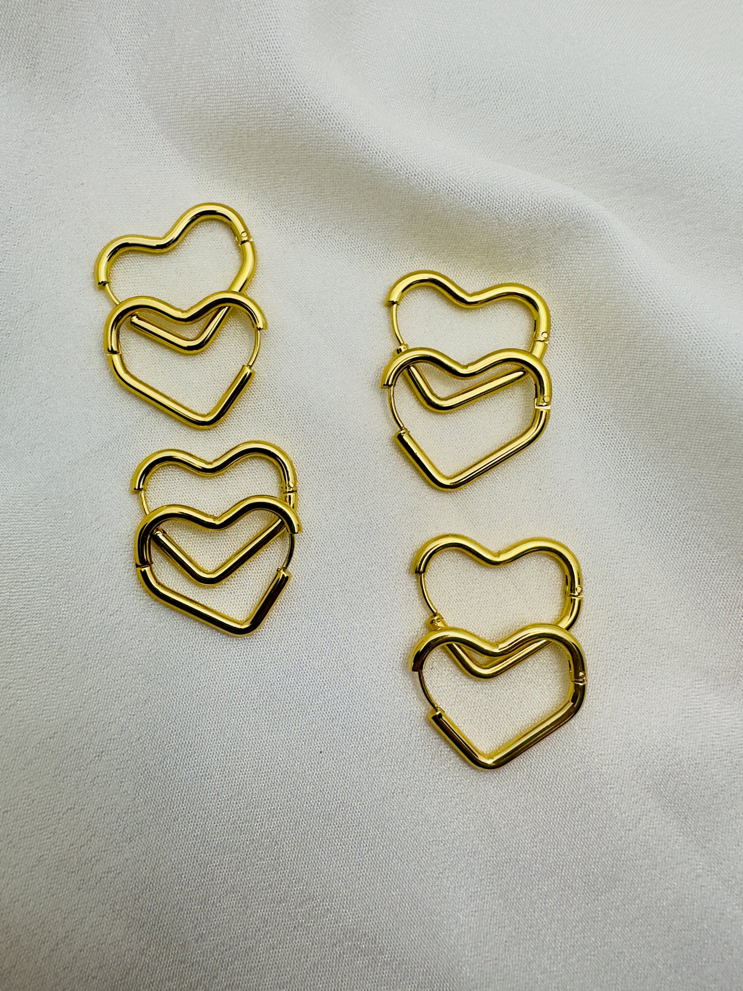 Golden Heart Hoop Earrings